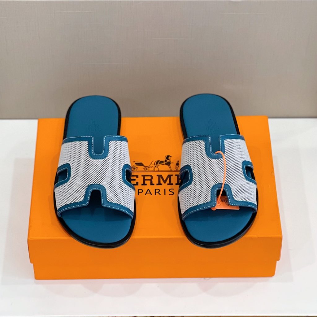 Hermes Izmir Sandal Blue And Grey For Men