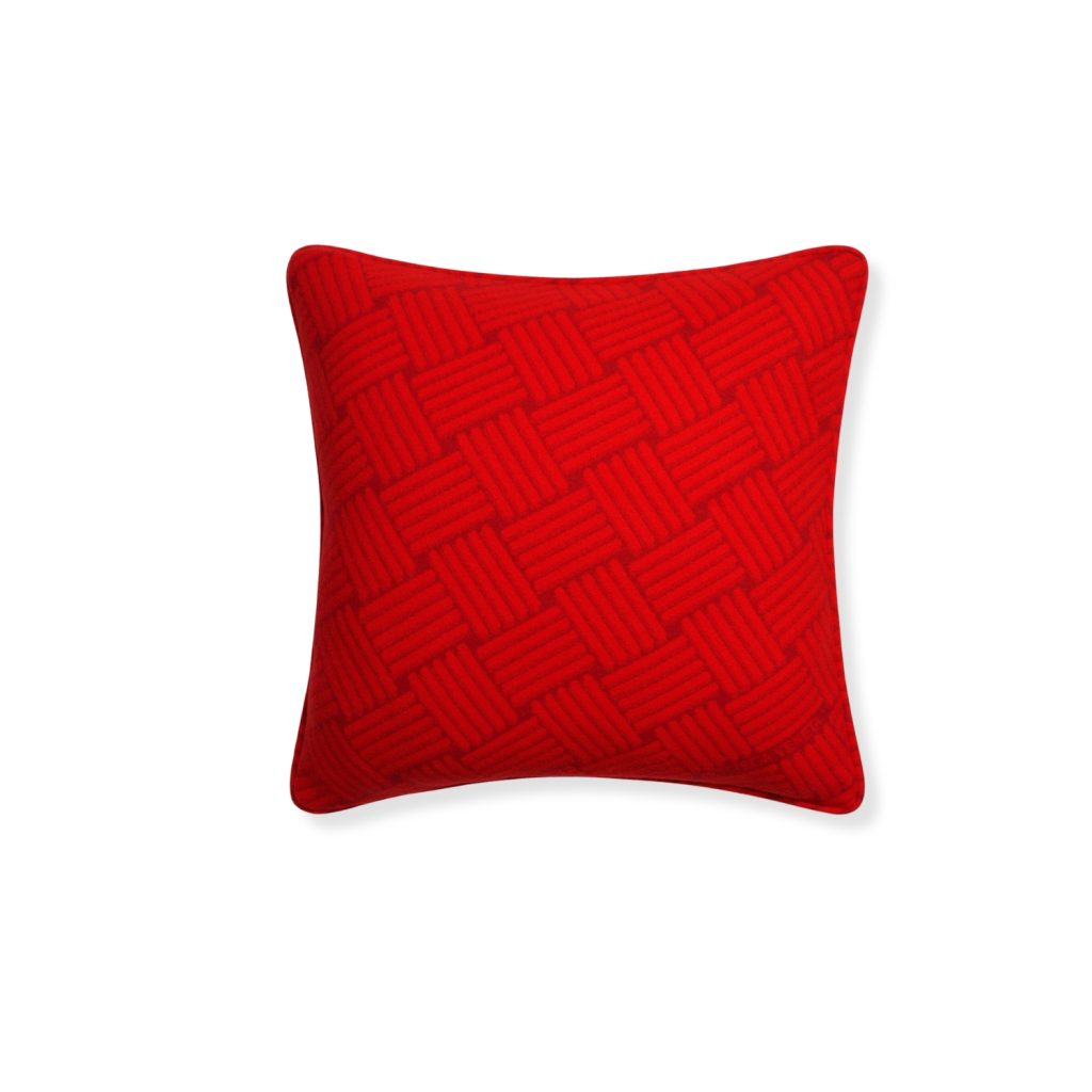 Bottega Veneta Cashmere Cushion With Intreccio Motif Red 798327V4KA06112