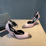 Prada Brushed Pumps Light Pink For Women 3.7 in/ 9.5cm 1I982M_055_F0E18_F_A095