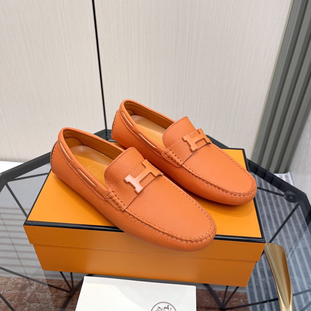 Hermes Irving Loafer Orange For Men