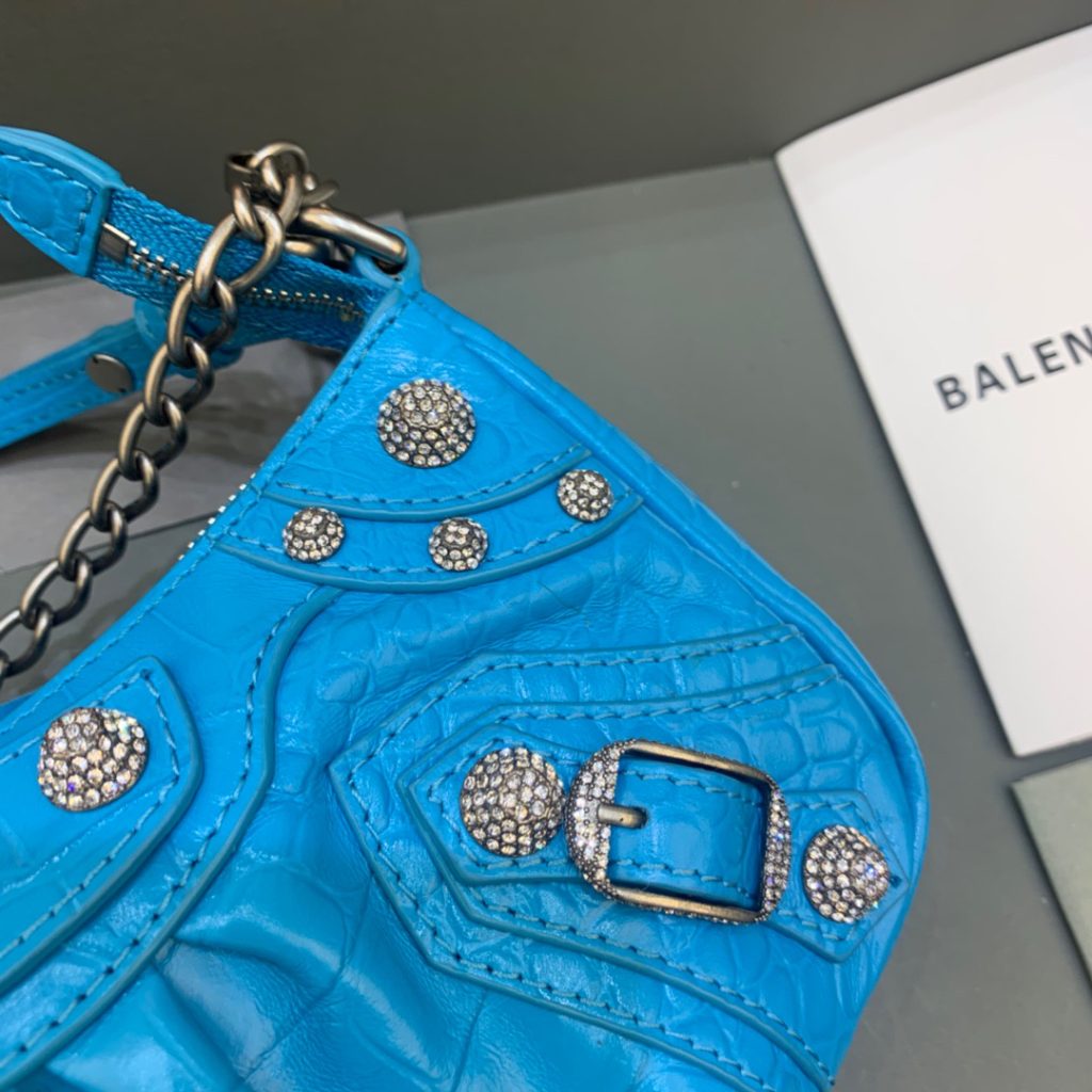 Balenciaga Le Cagole Mini Bag With Chain Blue, For Women, Women’s Bags 8.2in/21cm 69581423EJY4624