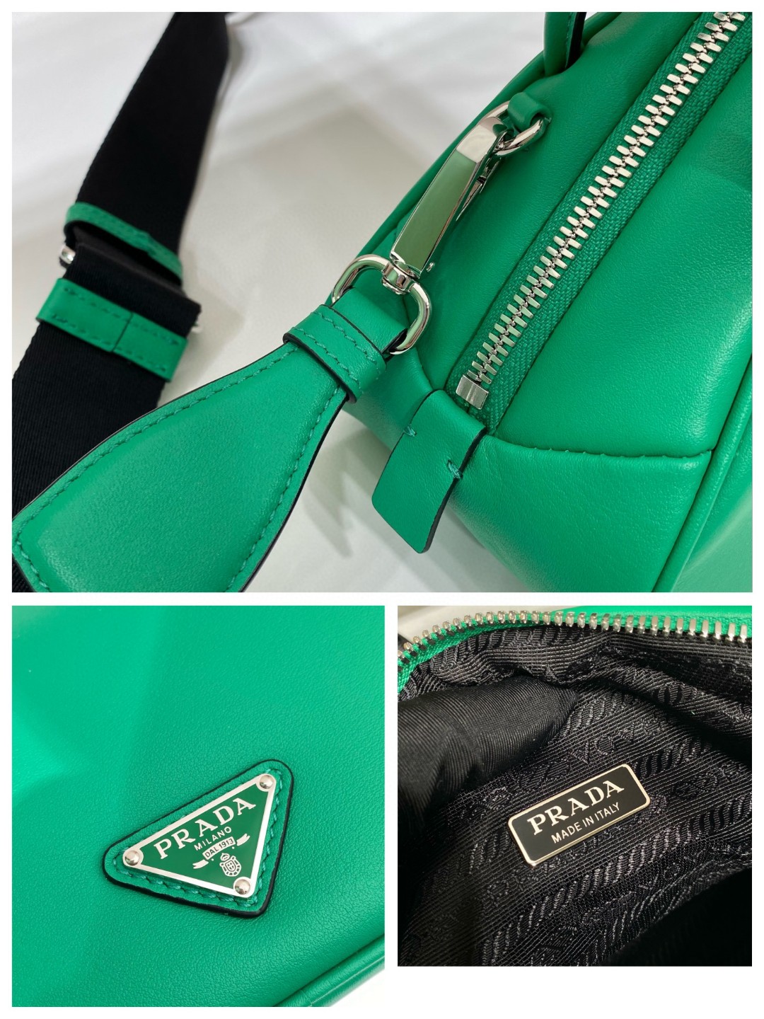 Prada Triangle Bag Green For Women, Women’s Bags 9.8in/25cm 1BB082_2BYA_F0458_V_NEO