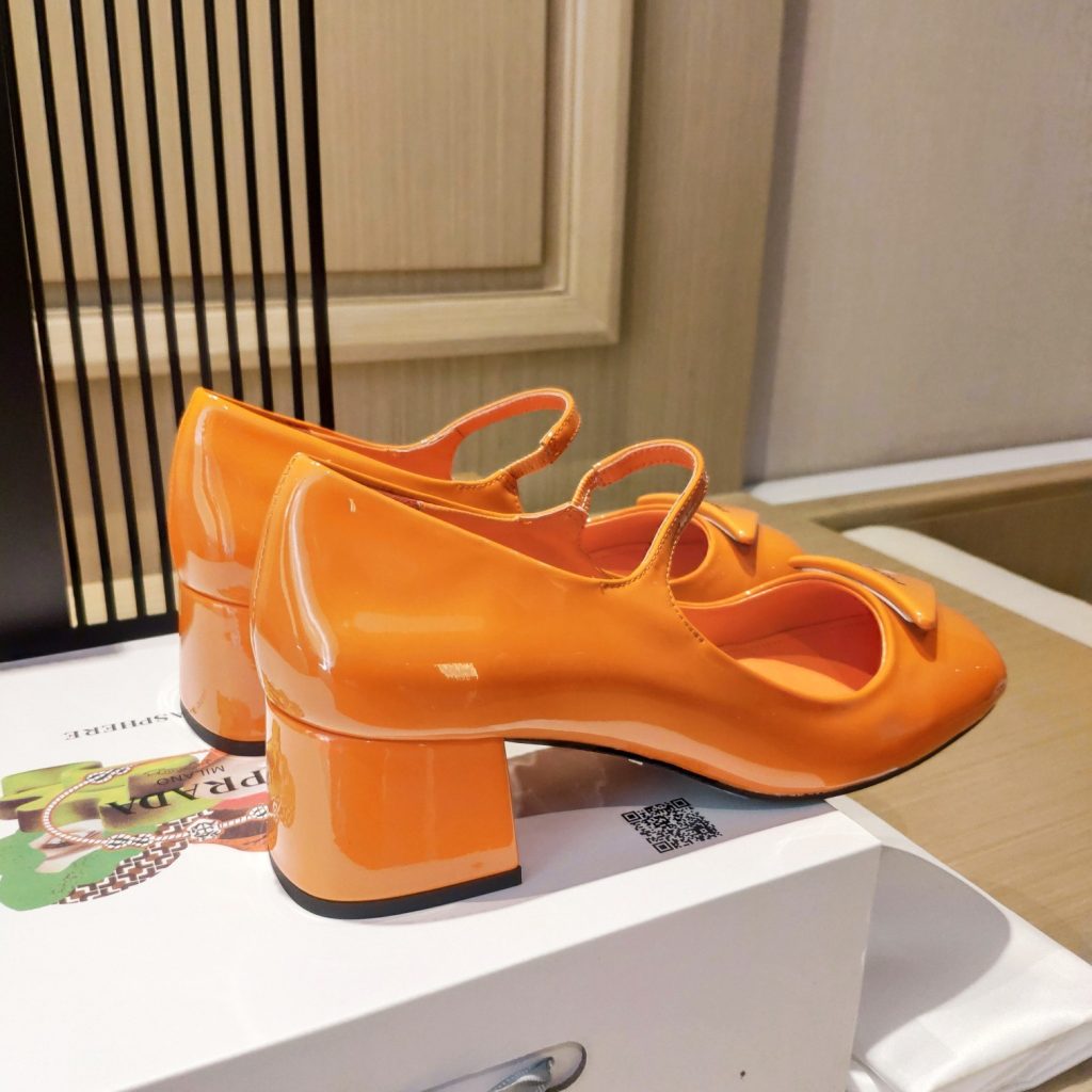 Prada Patent Pumps Orange For Women 1.8in/45mm PRD