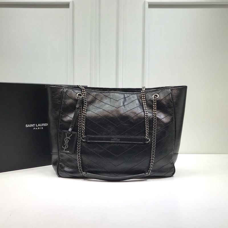 Saint Laurent Niki Shopping Bag Black For Women 13.8in/35cm YSL