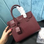 Saint Laurent Sac De Jour Nano Burgundy For Women 8.6in/22cm YSL