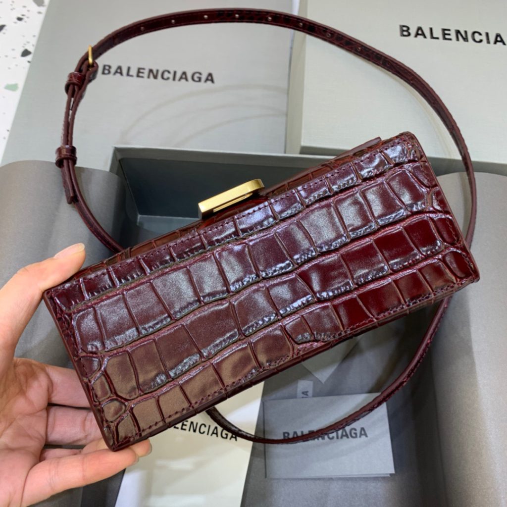 Balenciaga Hourglass XS Handbag In Dark Red, For Women, Women’s Bags 7.4in/19cm