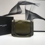 Saint Laurent Niki Medium Chain Bag In Crinkled Vintage Green For Women 11in/28cm YSL 6331581YG041229