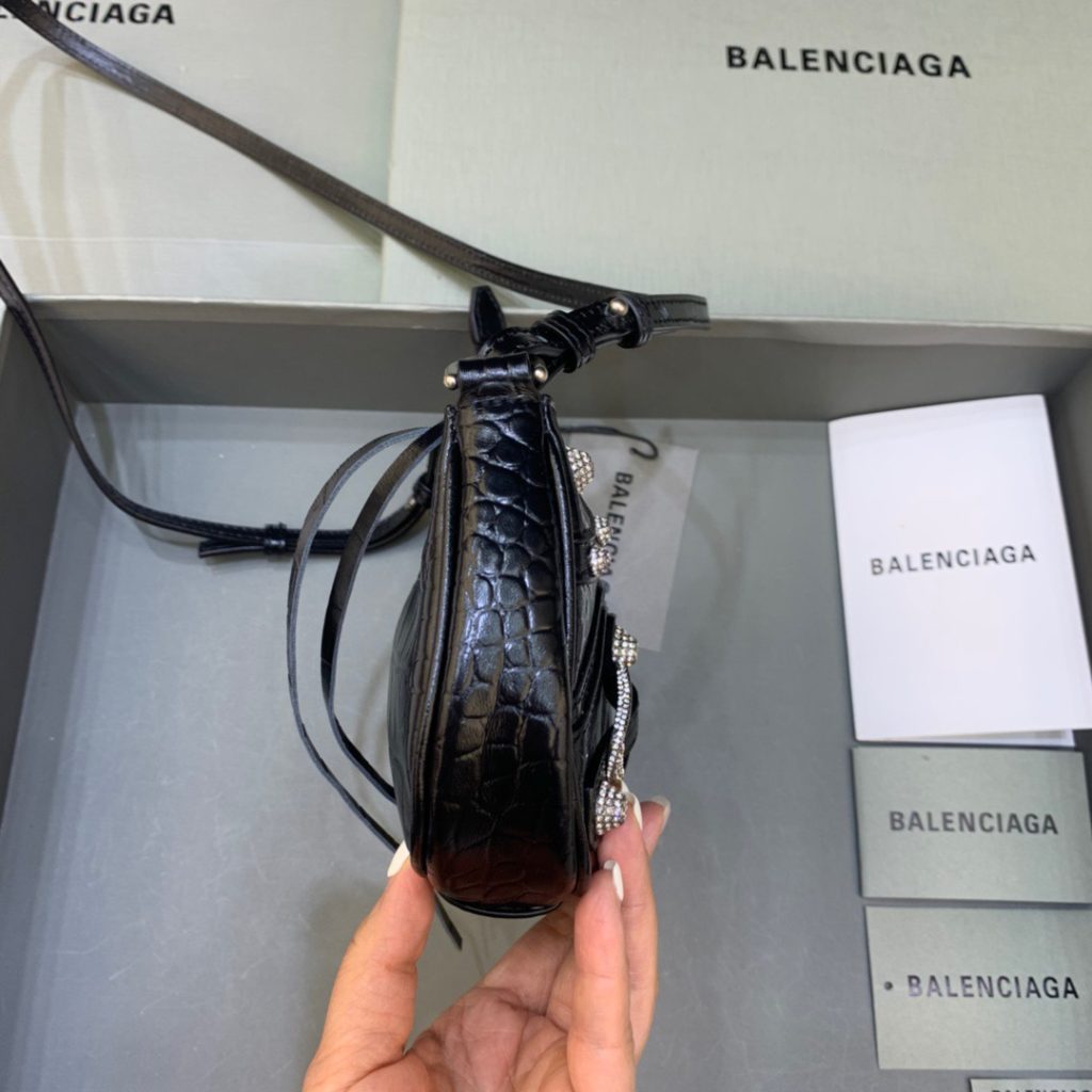 Balenciaga Le Cagole Mini Bag With Chain Black, For Women, Women’s Bags 8.2in/21cm 69581423EJY1000