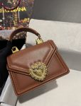 Dolce & Gabbana Small Devotion Bag In Plain Brown For Women 7.5in/19cm DG