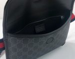 Gucci GG Black Belt Bag Black/Grey GG Supreme Canvas With Black For Men 9in/24cm GG ‎598113 K5RLN 1095