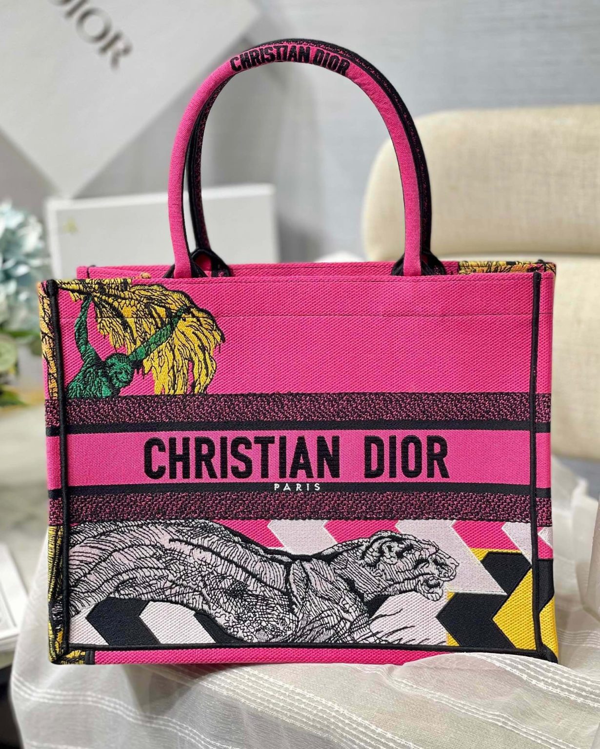 Christian Dior Medium Dior Book Tote Pink, For Women, Women’s Handbags 14in/36cm CD