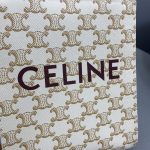 Celine Mini Vertical Cabas In Triomphe Canvas Red For Women 7.2in/18cm