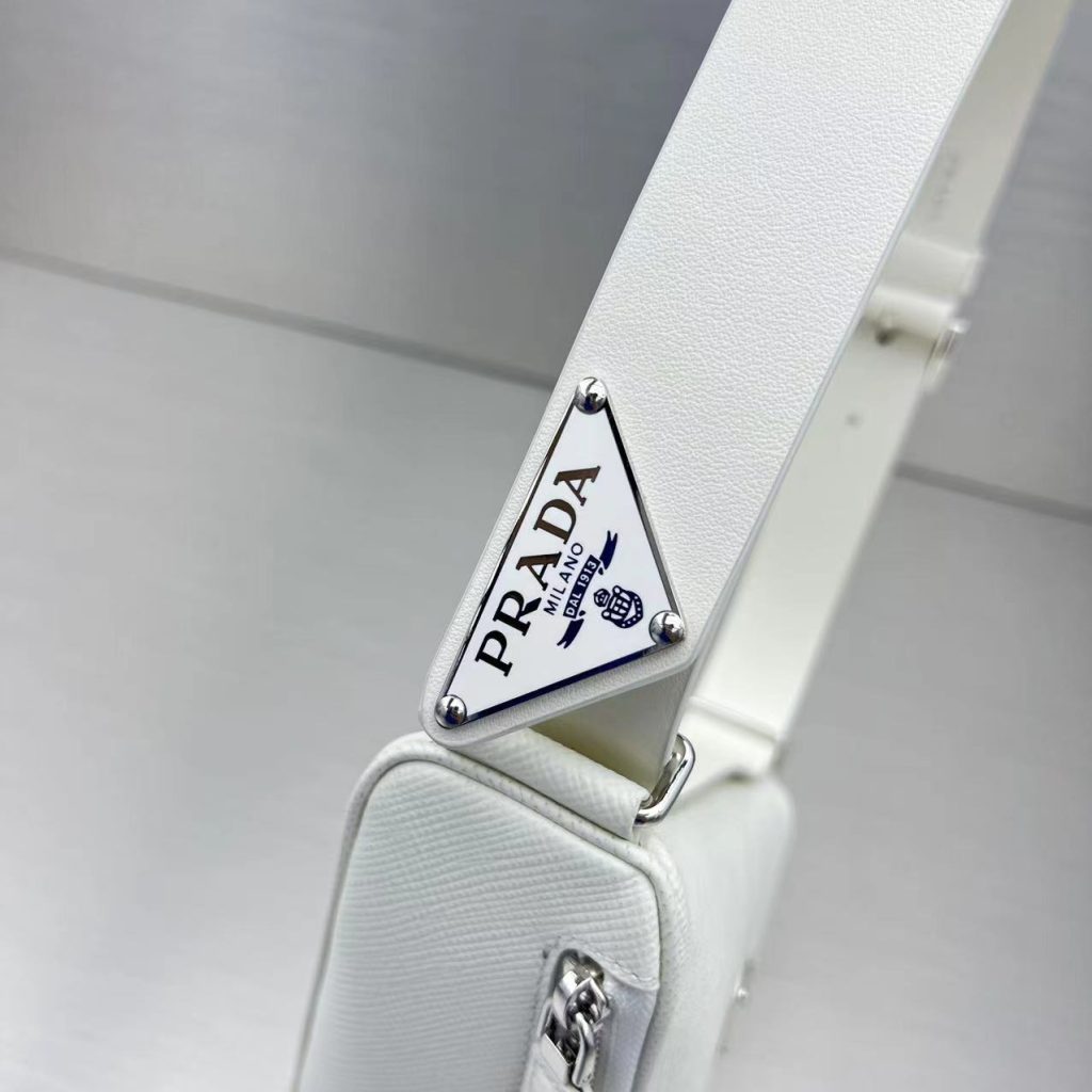 Prada Triangle Mini Bag White For Women, Women’s Bags 9.8in/25cm