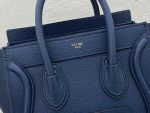 Celine Nano Luggage Bag In Drummed Dark Blue For Women 8in/20cm