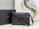 Saint Laurent Manhattan Shoulder Bag In-Shiny Black For Women 11.4in/29cm YSL 579271DND0J1000