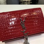 Saint Laurent Kate Small Chain Bag With Tassel In Embossed Burgundy For Women 7.8in/20cm YSL