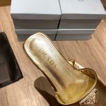 Prada Saffiano Slides Gold For Women 0.4in/10mm PRD