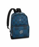 Campus Backpack Damier Graphite 3D Canvas Blue 39cm/ 15.35in