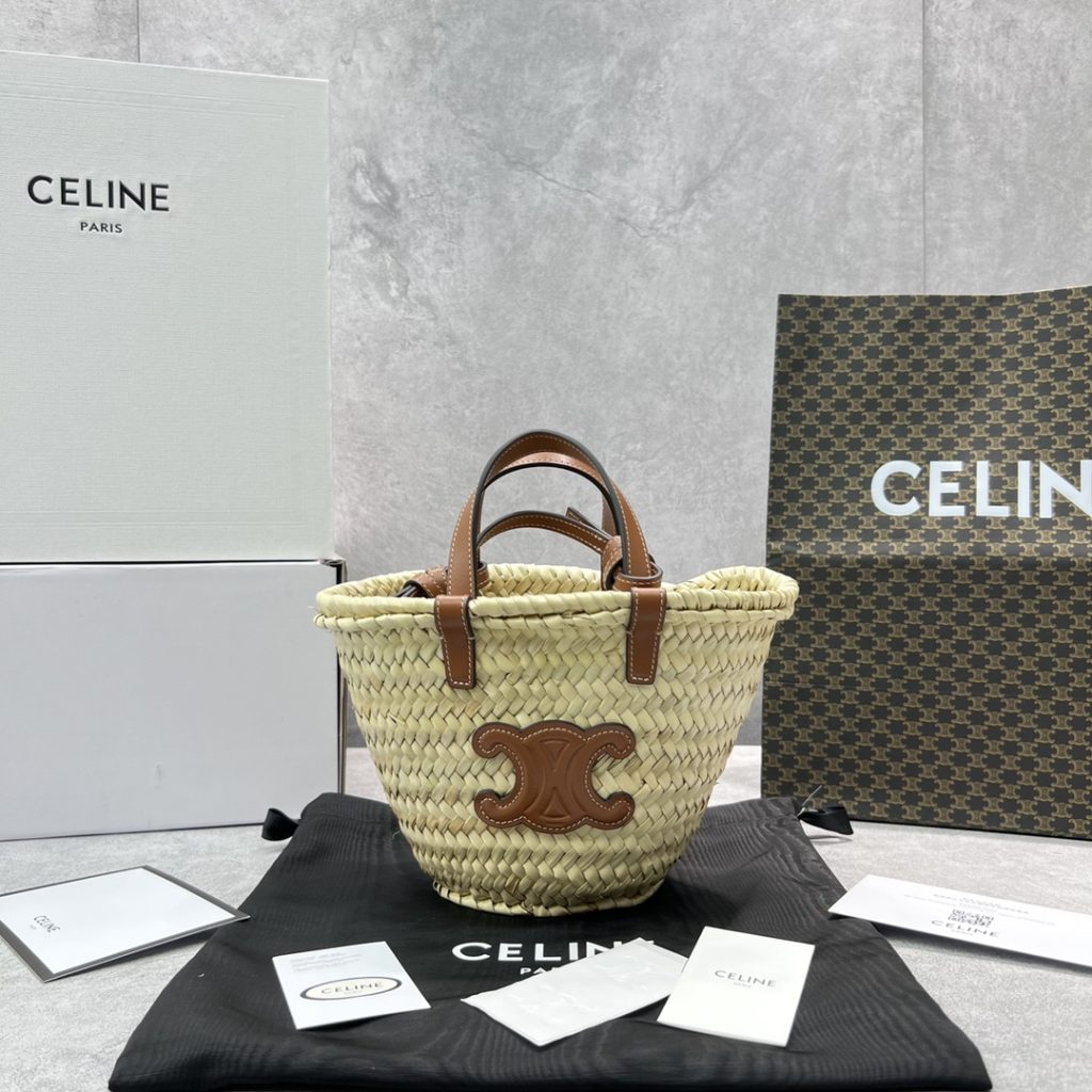 Celine Teen Triomphe Classic Pannier Tote Tan For Women 8in/20cm