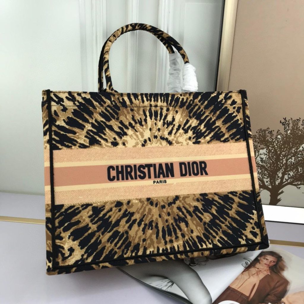 Christian Dior Large Dior Book Tote Multicolor Tie & Dior Embroidery, Multicolor, For Women Women’s Handbags, Shoulder Bags, 42cm CD M1286ZJAI M884