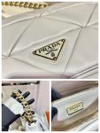 Prada Re-Nylon Padded Shoulder Bag White For Women, Women’s Bags 11in/28cm