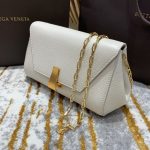 Bottega Veneta Mini Angle Palmellato Bag White, For Women, Women’s Bags 7.5in/19cm