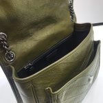 Saint Laurent Niki Medium Chain Bag In Crinkled Vintage Green For Women 11in/28cm YSL 6331581YG041229