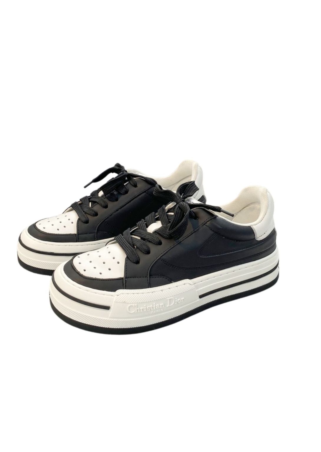 Dior CD D-Freeway Vitello Sneakers White And Black For Women