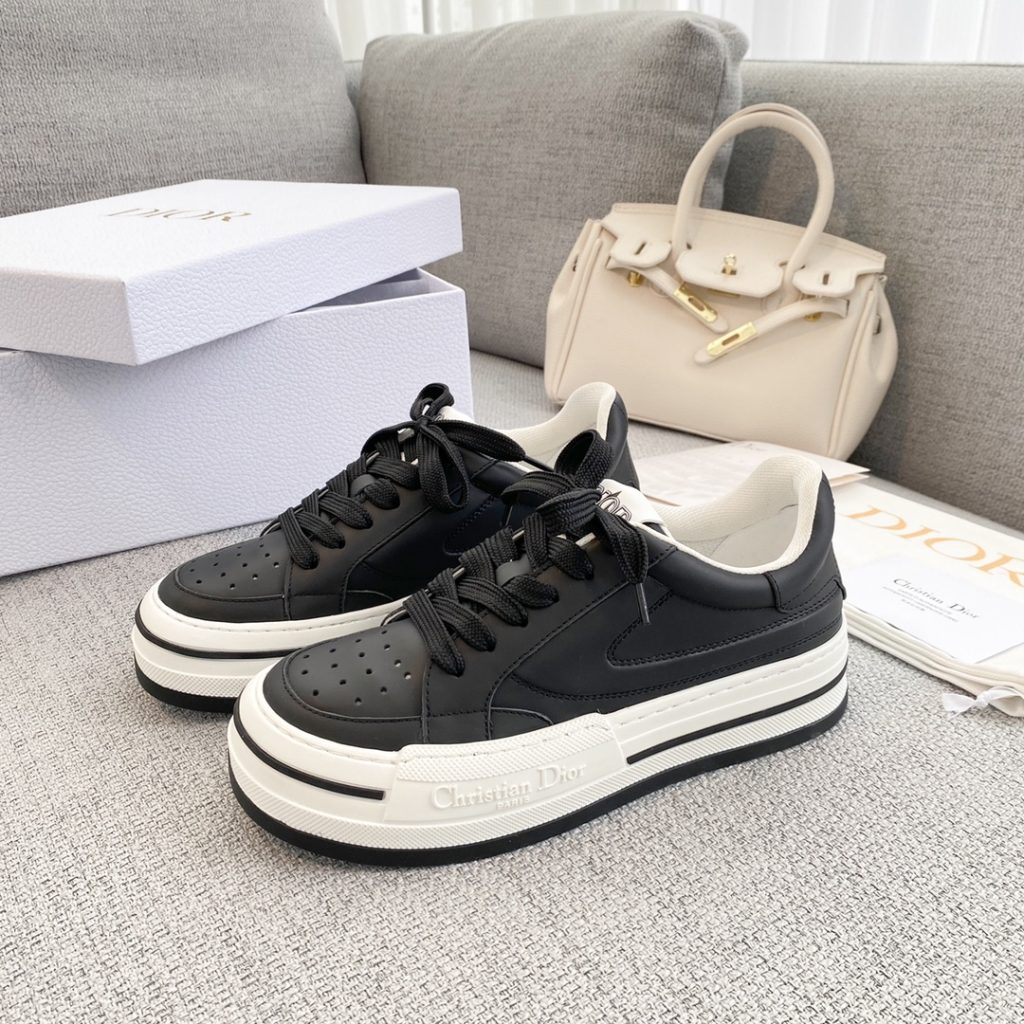 Dior CD D-Freeway Vitello Sneakers Black For Women