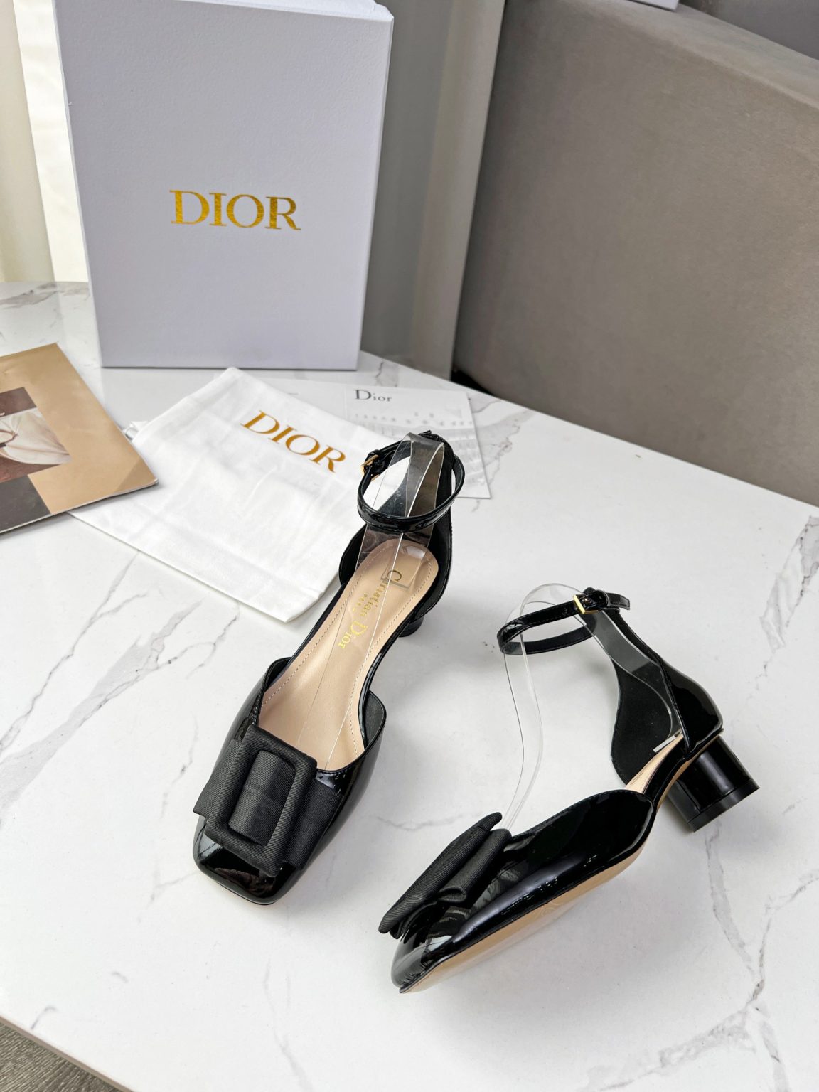 Dior CD Dior Idylle Ballet Pump Black For Women 1.5 in / 3.5 cm KDB777PGO_S900