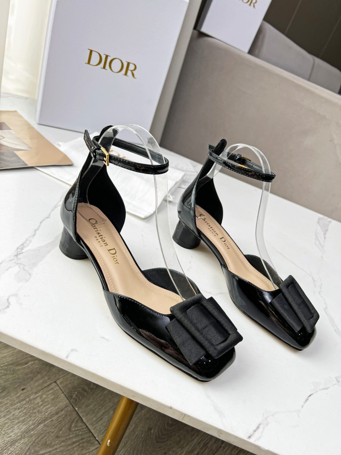 Dior CD Dior Idylle Ballet Pump Black For Women 1.5 in / 3.5 cm KDB777PGO_S900