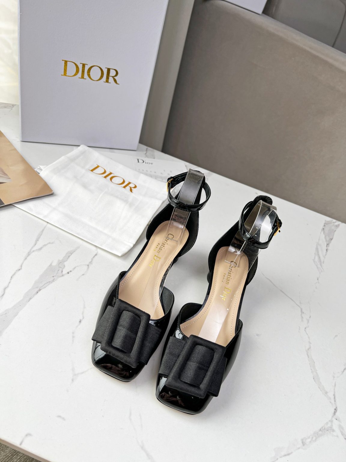 Dior CD Dior Idylle Ballet Pump Black For Women 1.5 in / 3.5 cm KDB777PGO_S900