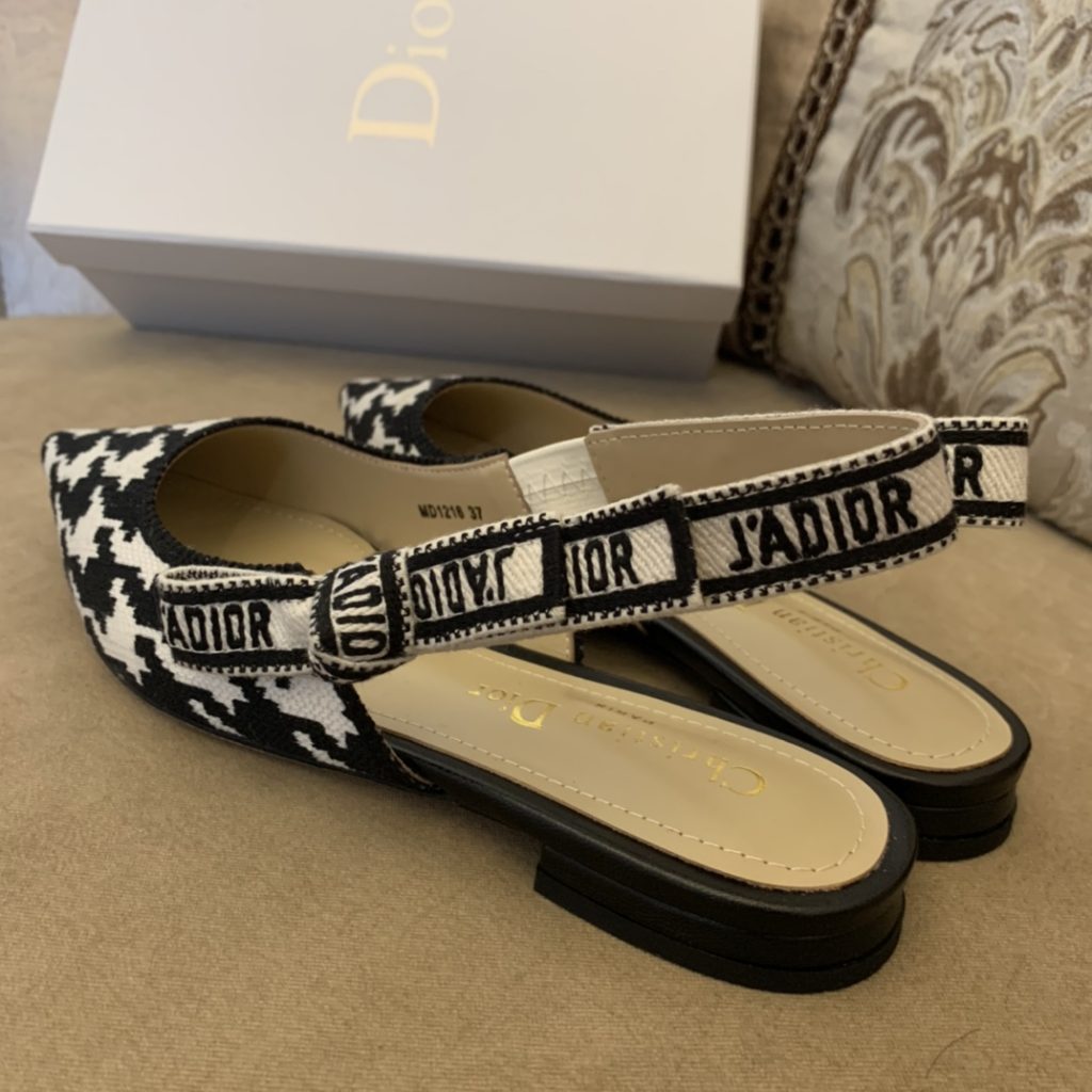 Dior CD J’Adior Slingback Pump Black And White For Women 0.6 in / 1.5 cm