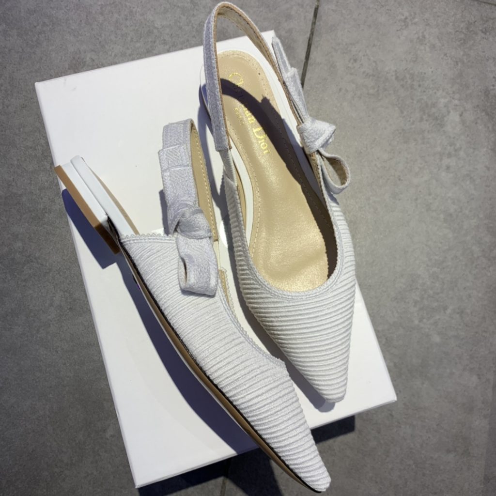 Dior CD J’Adior Slingback Pump White For Women 0.6 in / 1.5 cm