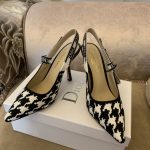 Dior CD J’Adior Slingback Pump Black And White For Women 3.7 in / 9.5 cm