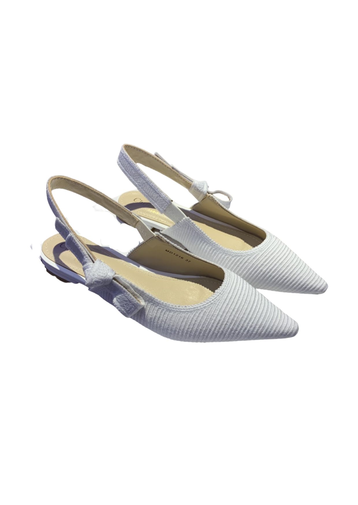 Dior CD J’Adior Slingback Pump White For Women 0.6 in / 1.5 cm