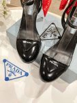 Prada Patent Sling-Back Pumps Black For Women 3.5/90mm PRD