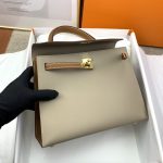 Hermes Kelly 25 Sellier Epsom Greige/Brown Bag For Women, Women’s Handbags, Shoulder Bags 10in/25cm