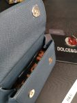 Dolce & Gabbana Small Sicily Bag In Dauphine Blue For Women 7.5in/19cm DG