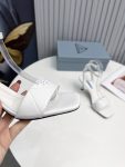 Prada Quilted Nappa Sandals White For Women 2.6in/65mm PRD