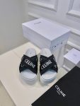 Celine Block Slide In Mesh And Textile With Celine Jacquard White For Women