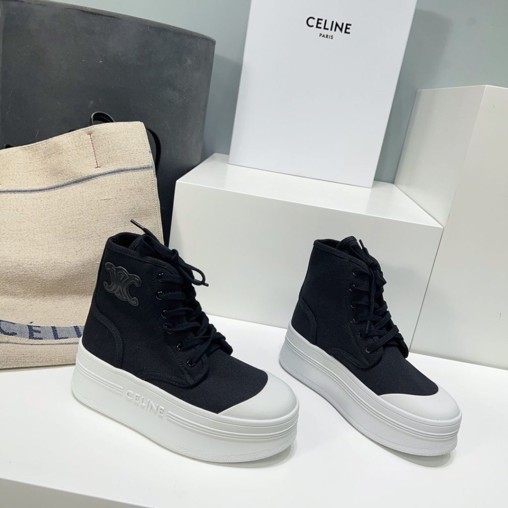 Celine Block With Triomphe Patch In Canvas Black For Women