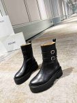 Celine Bulky Buckled Medium Boot Black For Women 346513607C.38NO