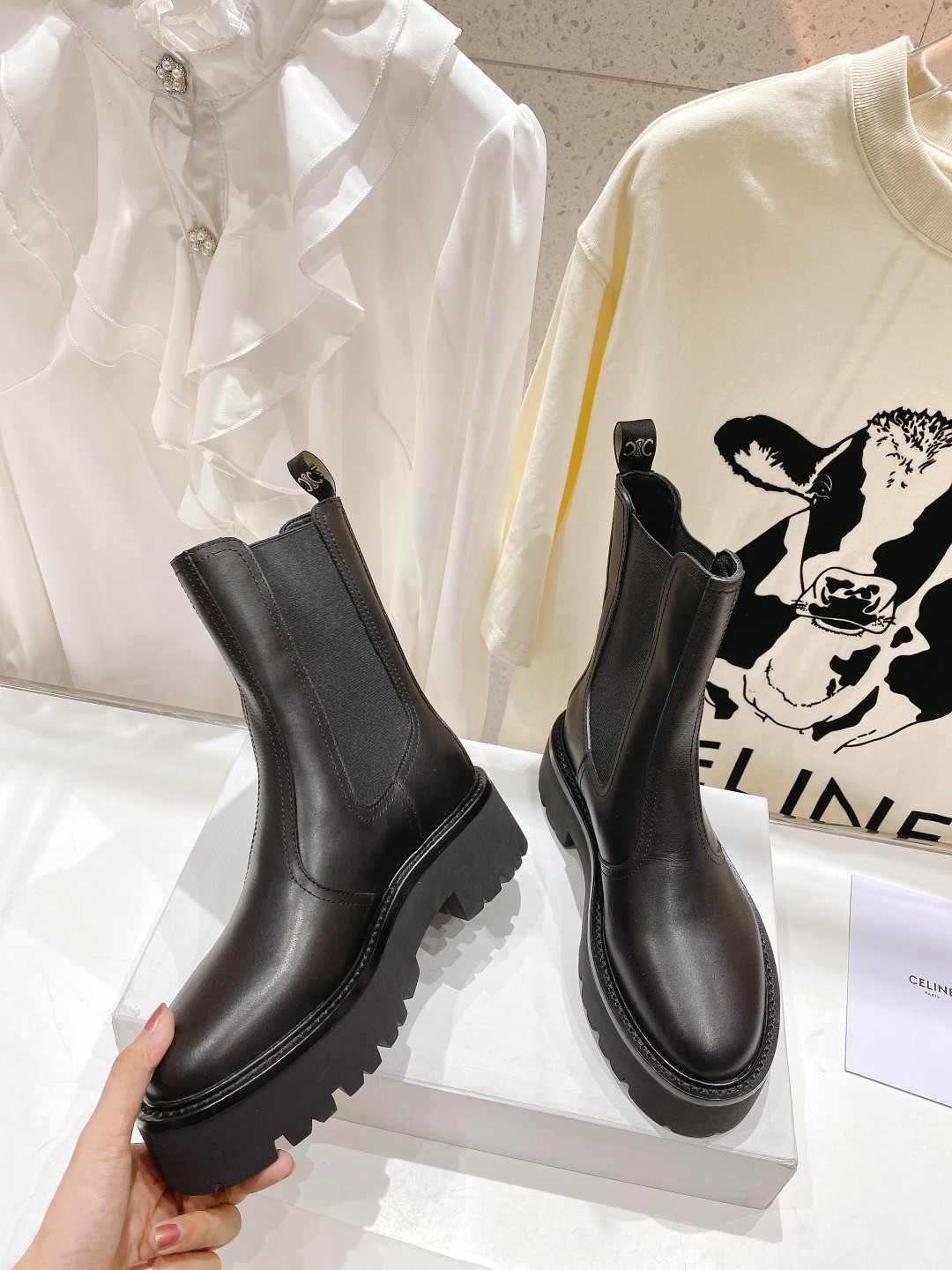 Celine Bulky Chelsea Boot Black For Women 349823607C.38NO