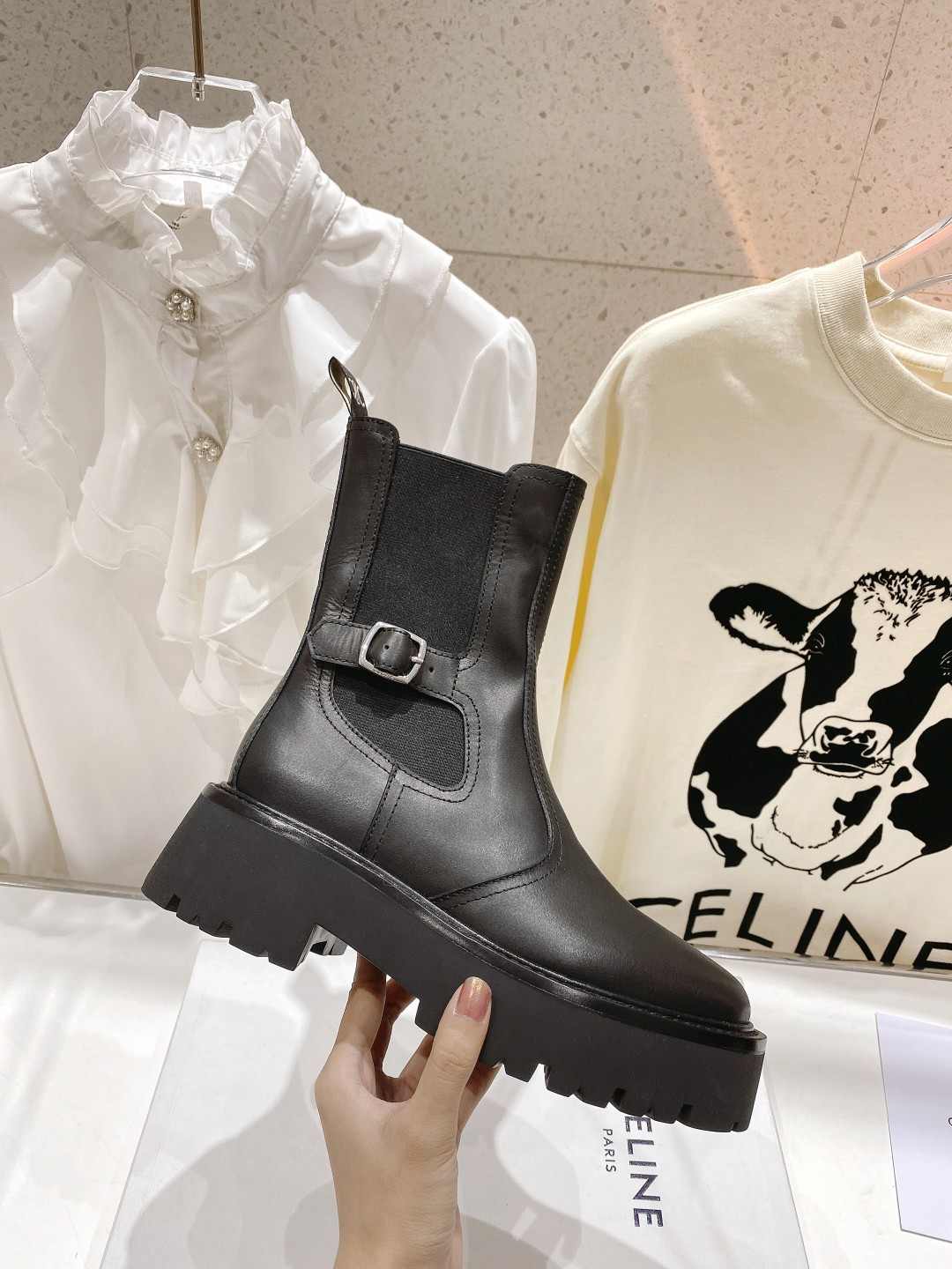 Celine Bulky Chelsea Boot Black For Women 349823607C.38NO