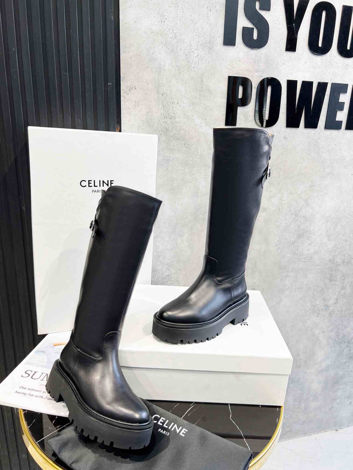 Celine Bulky High Boot Black For Women