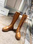 Celine Bulky High Boot With Laces Brown For Women