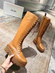 Celine Bulky High Boot With Laces Brown For Women