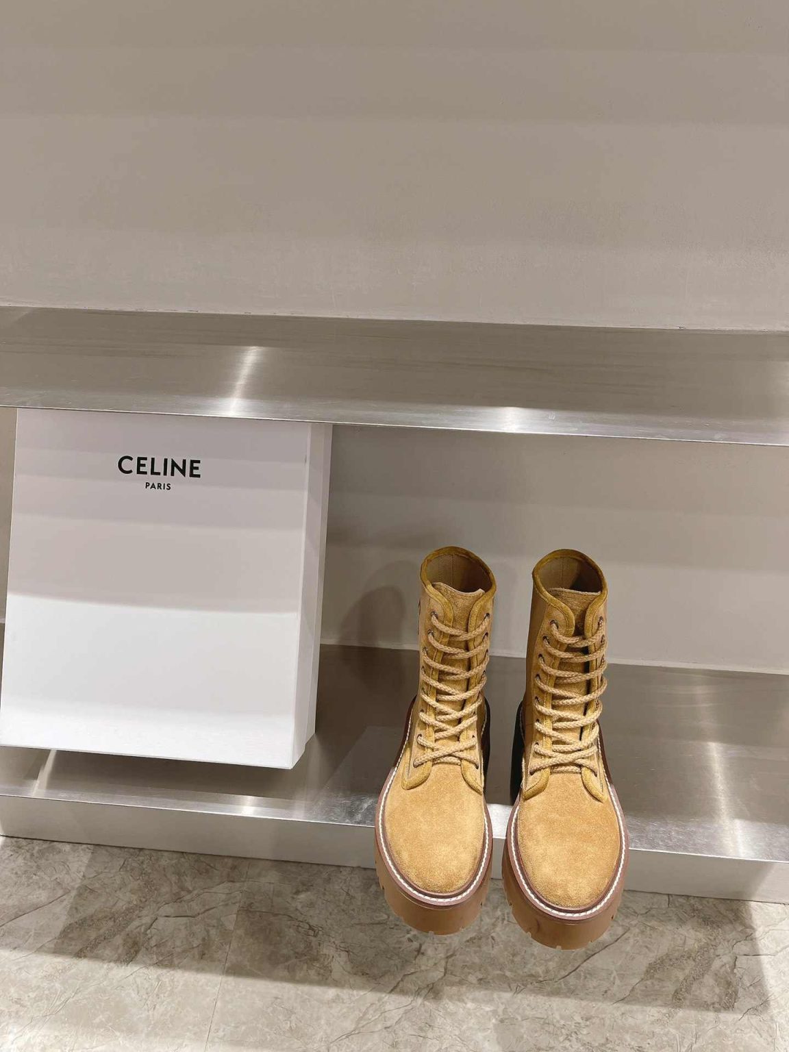 Celine Bulky Lace-Up Boot With Triomphe Brown For Women 354657005C.04DB