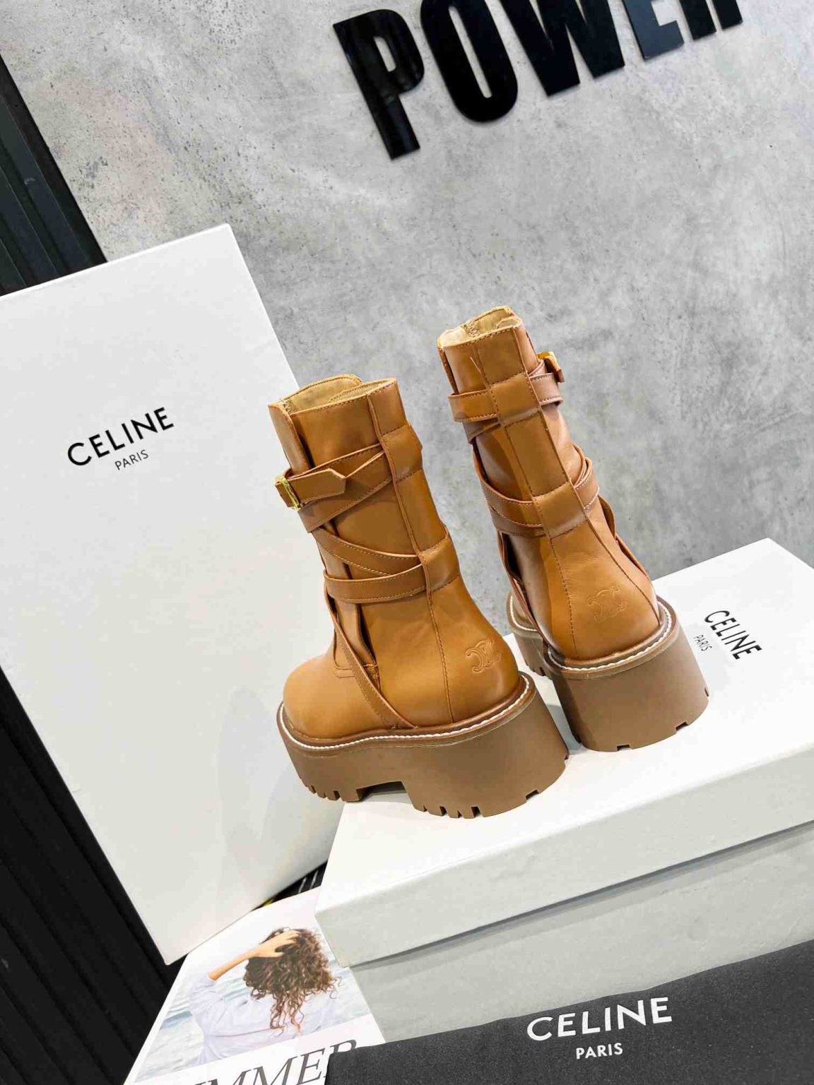 Celine Bulky Medium Boot Brown For Women